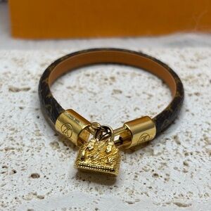 Authentic Louis Vuitton brown leather bracelet